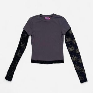 Edikted layered lace longsleeve t shirt